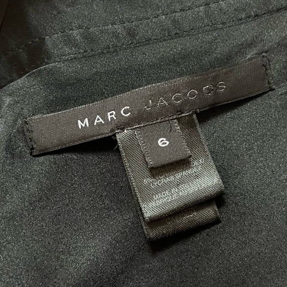 Marc Jacobs Silk Midi Dress 6 Pink Black Geometric Print Vintage Y2K Cocktail - Picture 14 of 16